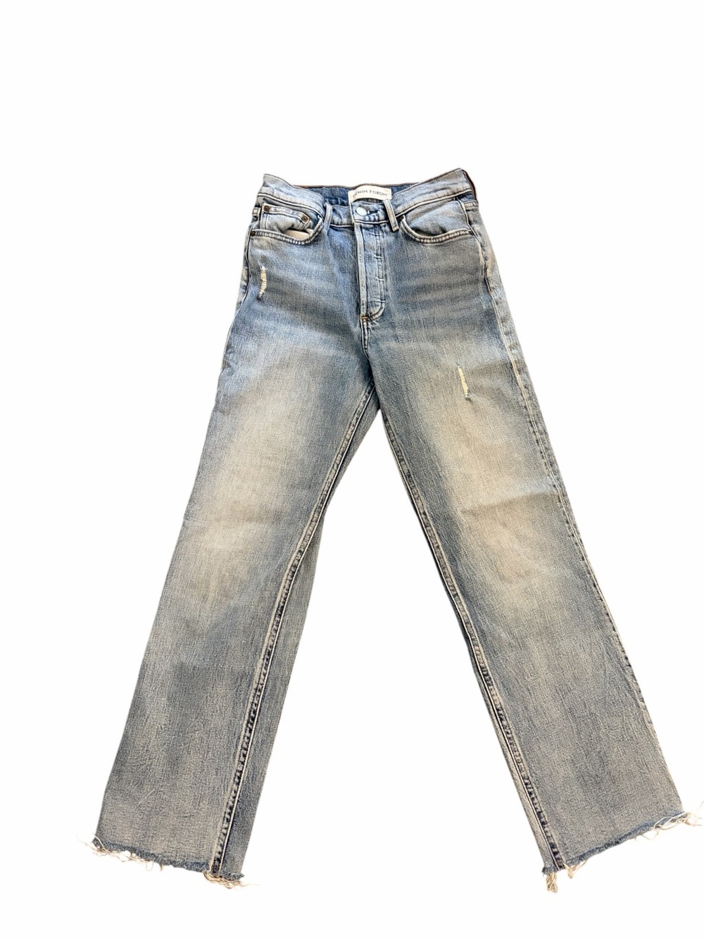 Denim Forum Light Wash Ankle Crop Jeans - Blue